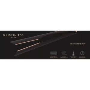 Kristin Ess 3-In-One Ceramic Flat Iron - Straightens, Waves & Curls - 1 1/4" NEW